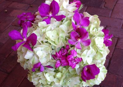 "Green Hydrangea/Purple Orchids"